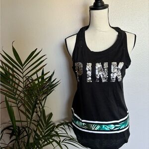 Victoria secret pink sequin tank top s